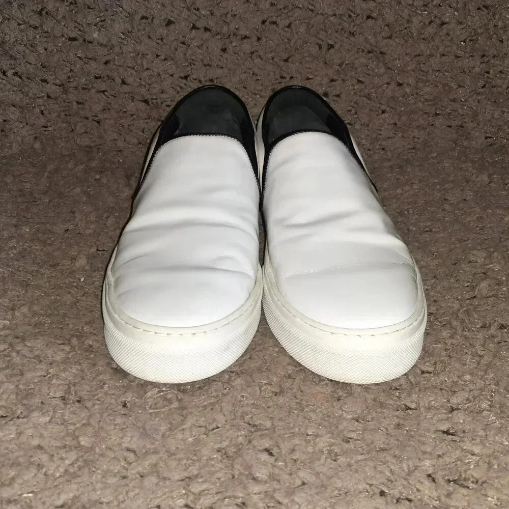 CELINE Paris-White Patent Leather Flatform Loafers-Sz 39.5-Excellent - Picture 3 of 9
